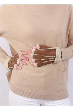 Guanti senza dita in pelle foderati Capri Gloves | CG213MARRONE